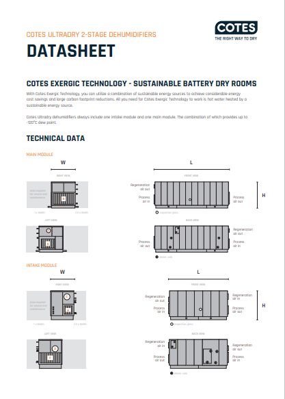 Cotes | Maximising energy efficiency in battery dry rooms