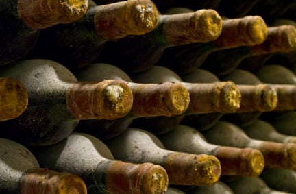 Wineries - mouldy corks on wine bottles