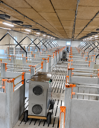 Modern Livestock Barn with Ventilation Units
