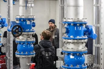 Cotes visiting reservoir and pump station in Switzerland